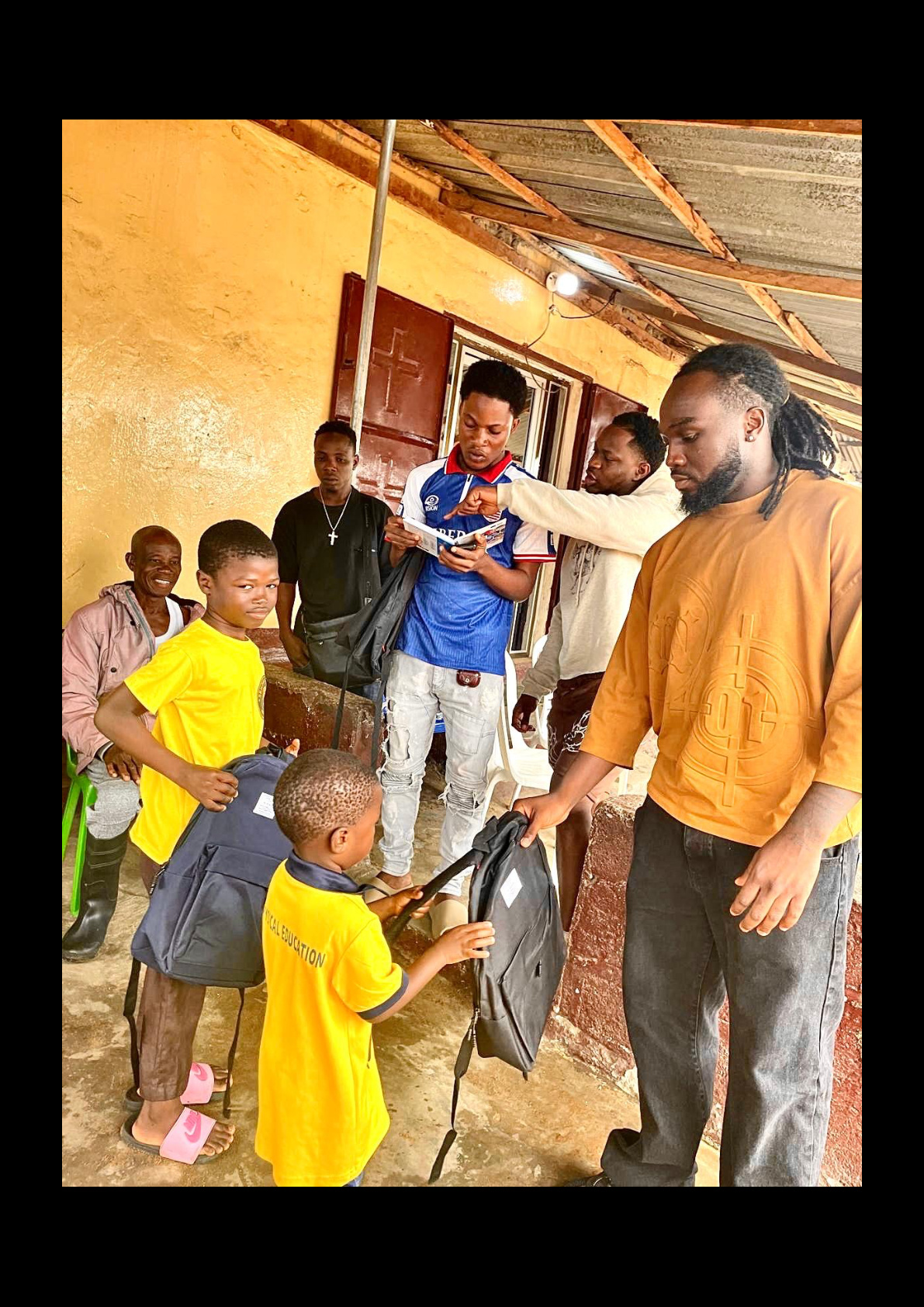 Backpack donation moment
